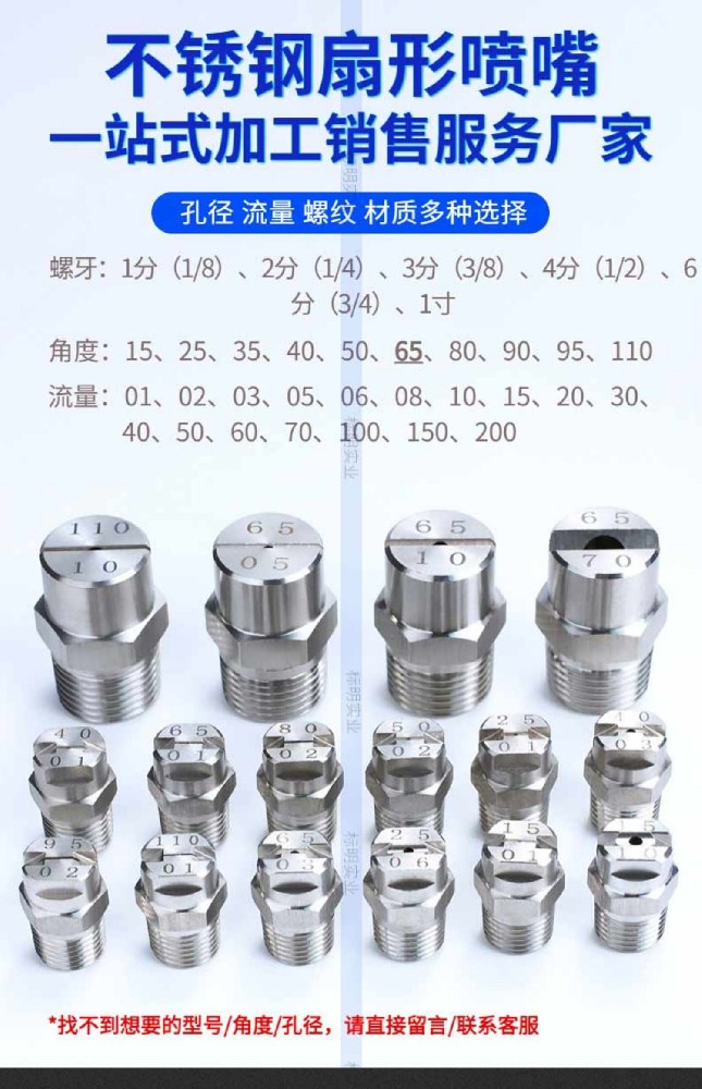 不銹鋼扇形噴嘴高壓霧化噴頭工地清洗除塵冷卻洗車噴霧扇面噴頭嘴